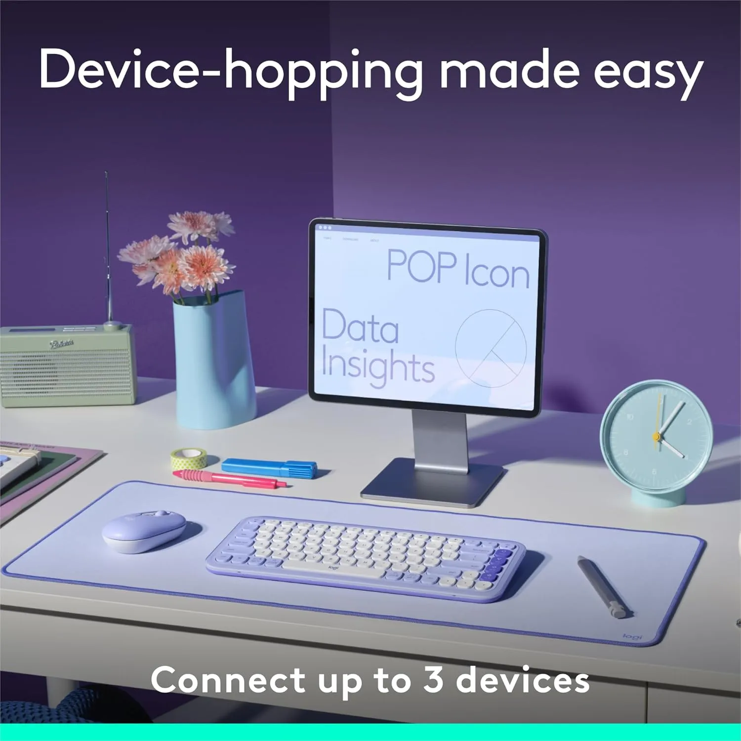 LOGITECH POP ICON Bluetooth Keyboard & Mouse