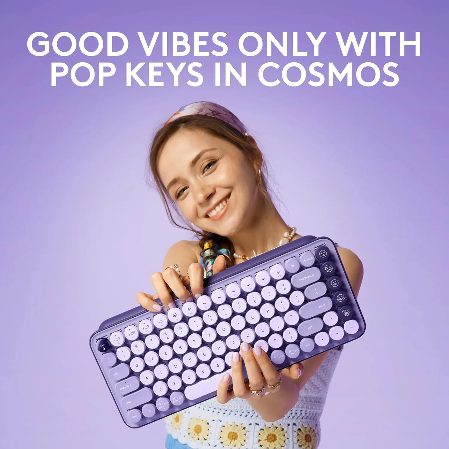 LOGITECH POP Keys Wireless Mechanical Keyboard with Customizable Emoji Keys
