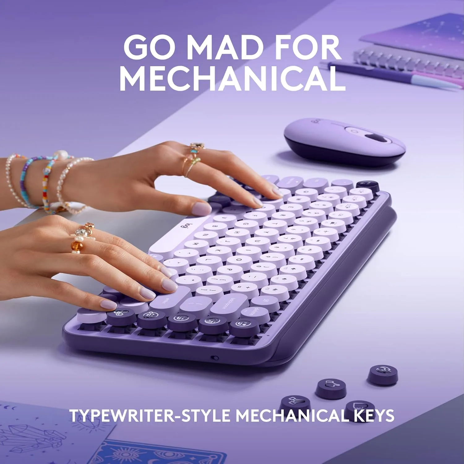 LOGITECH POP Keys Wireless Mechanical Keyboard with Customizable Emoji Keys