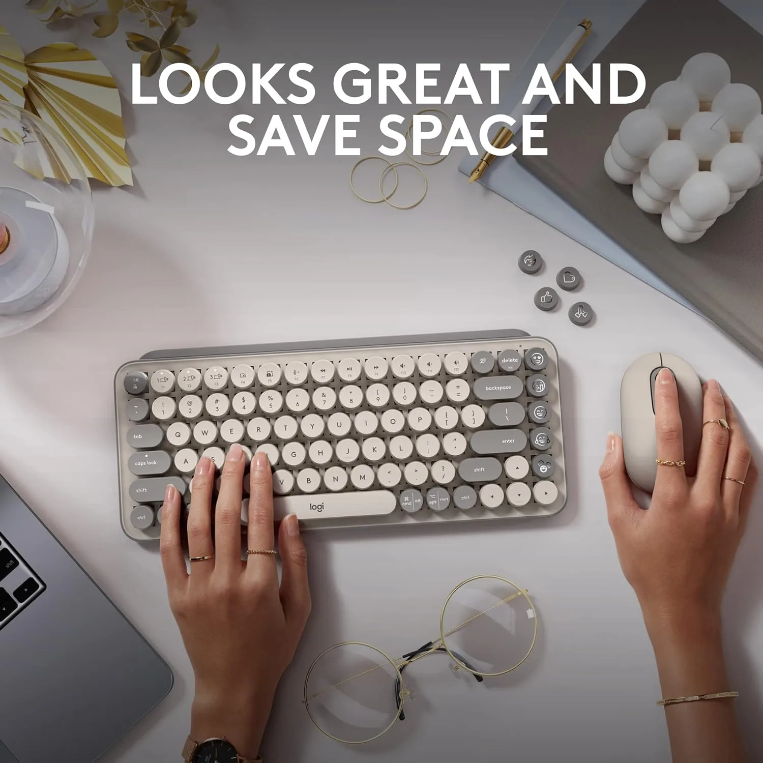LOGITECH POP Keys Wireless Mechanical Keyboard with Customizable Emoji Keys