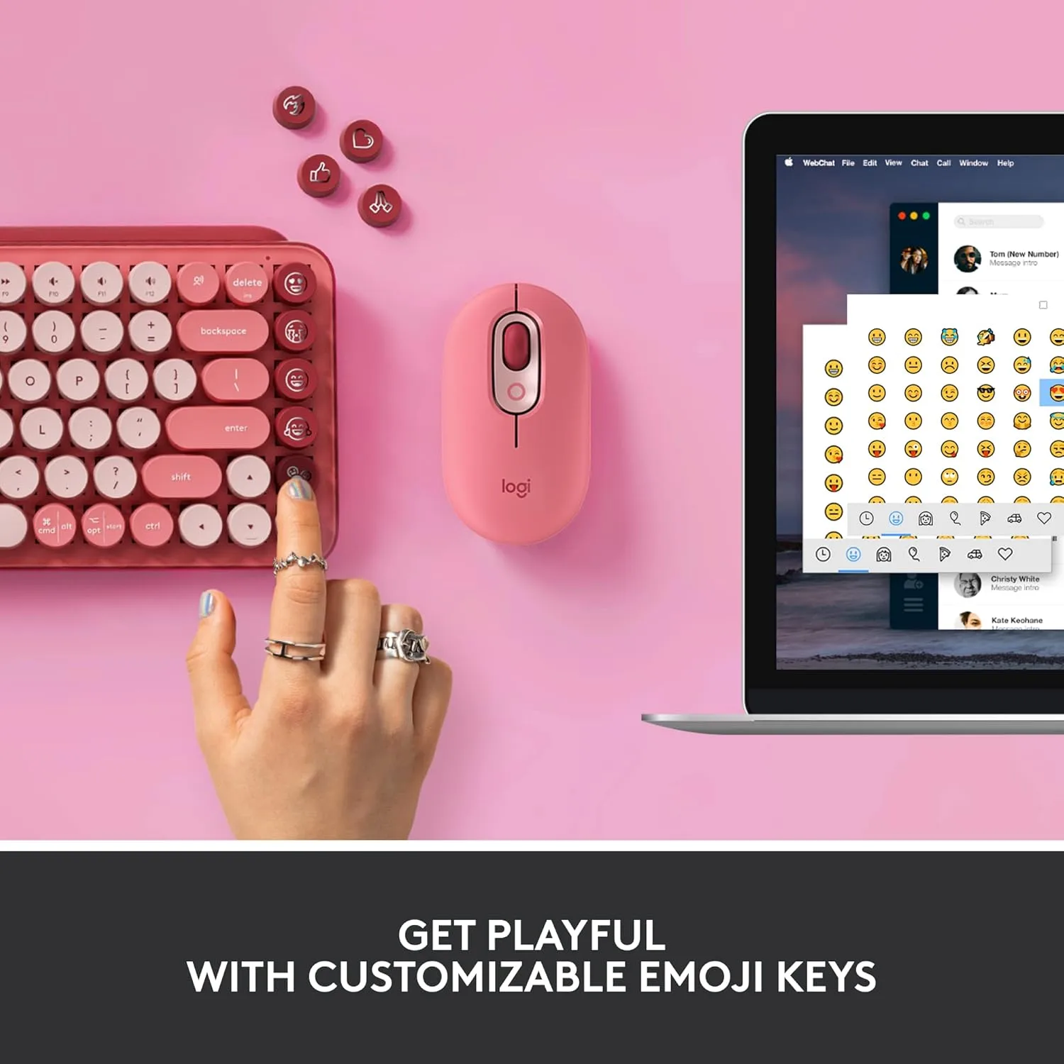 LOGITECH POP Keys Wireless Mechanical Keyboard with Customizable Emoji Keys