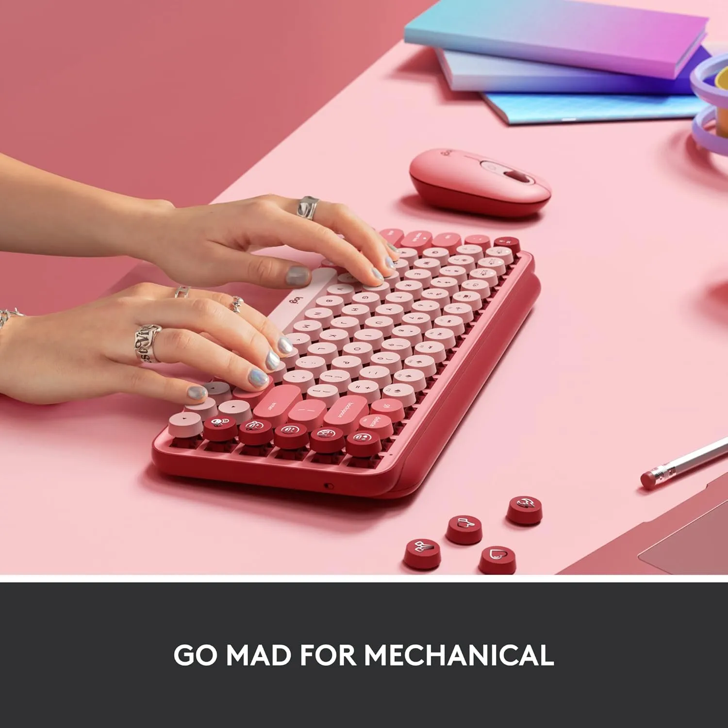 LOGITECH POP Keys Wireless Mechanical Keyboard with Customizable Emoji Keys