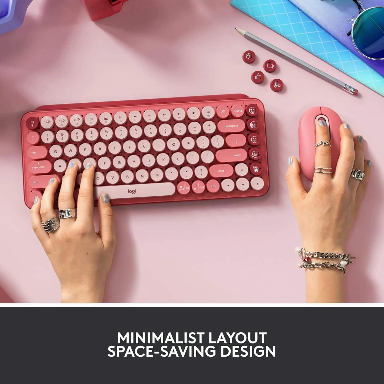 LOGITECH POP Keys Wireless Mechanical Keyboard with Customizable Emoji Keys