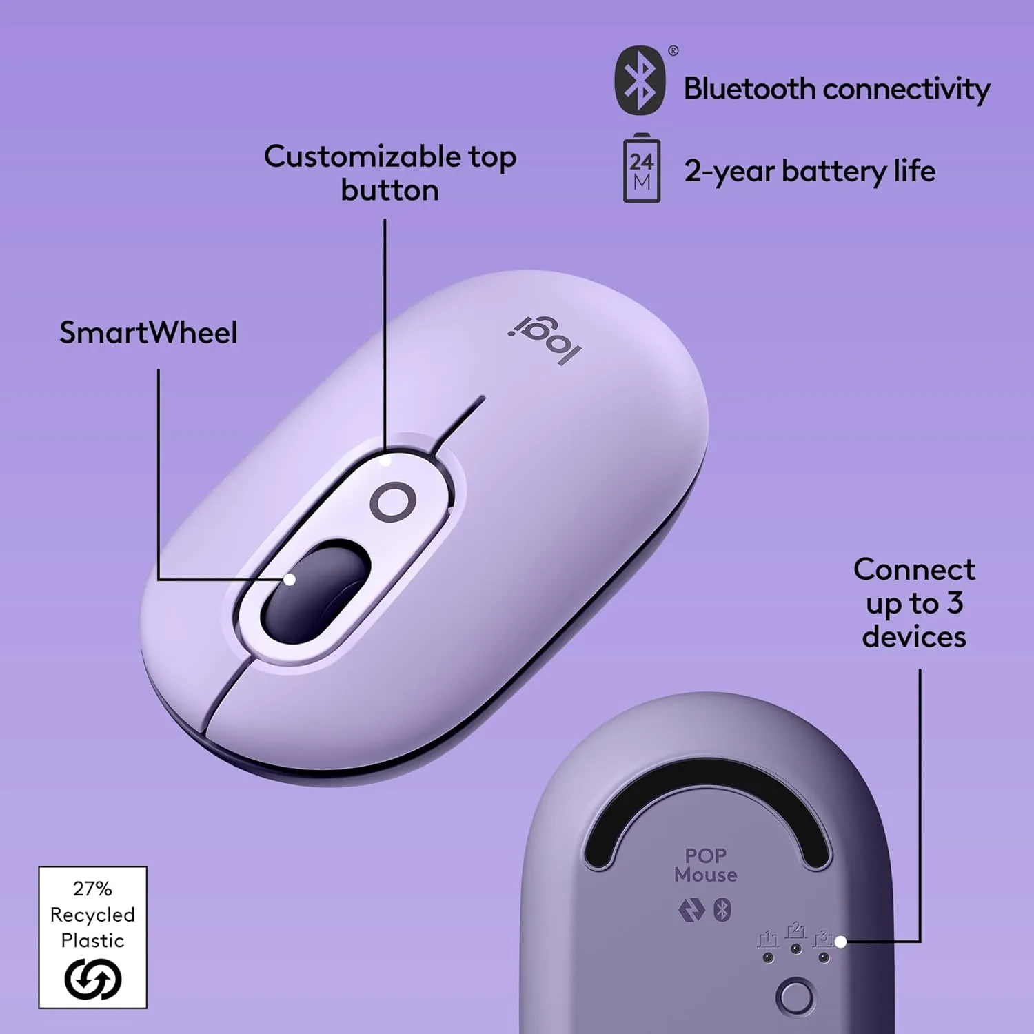 Logitech POP Mouse Wireless Bluetooth SilentTouch