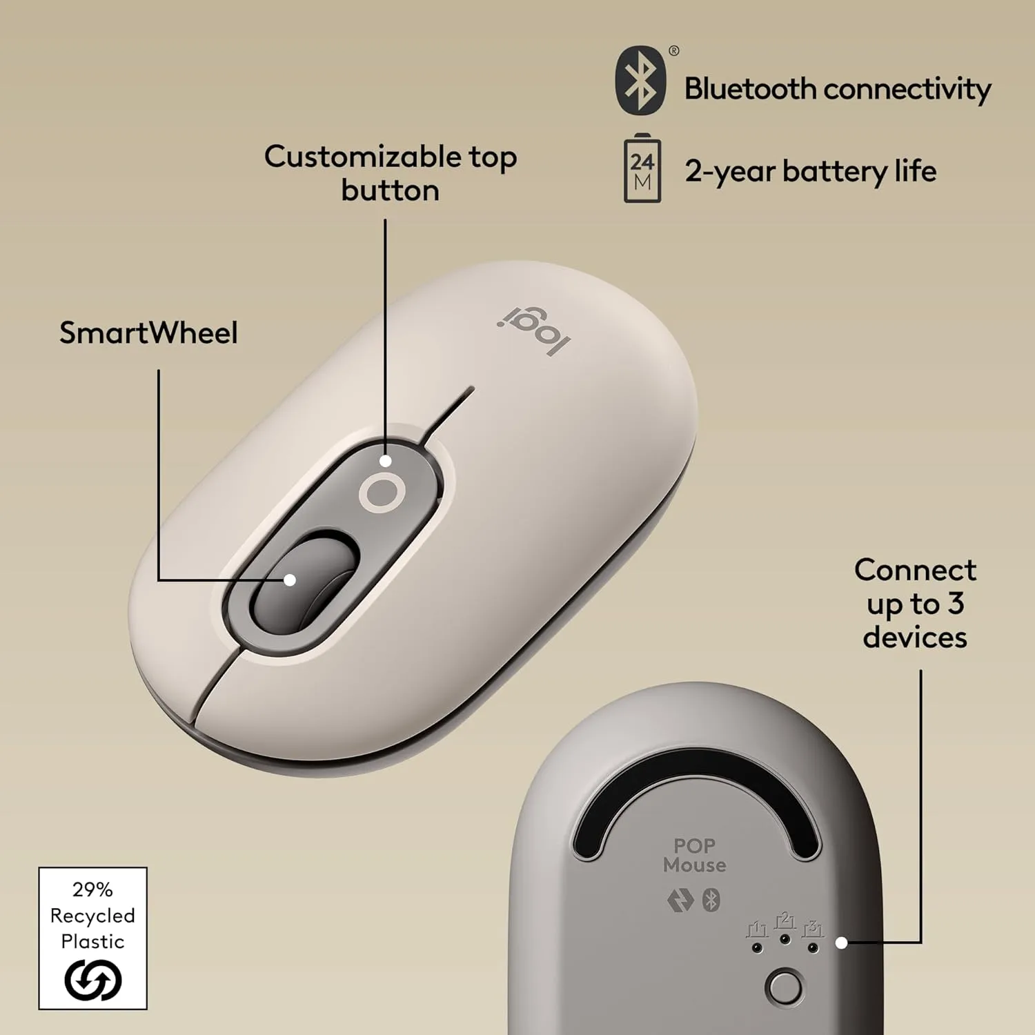 Logitech POP Mouse Wireless Bluetooth SilentTouch