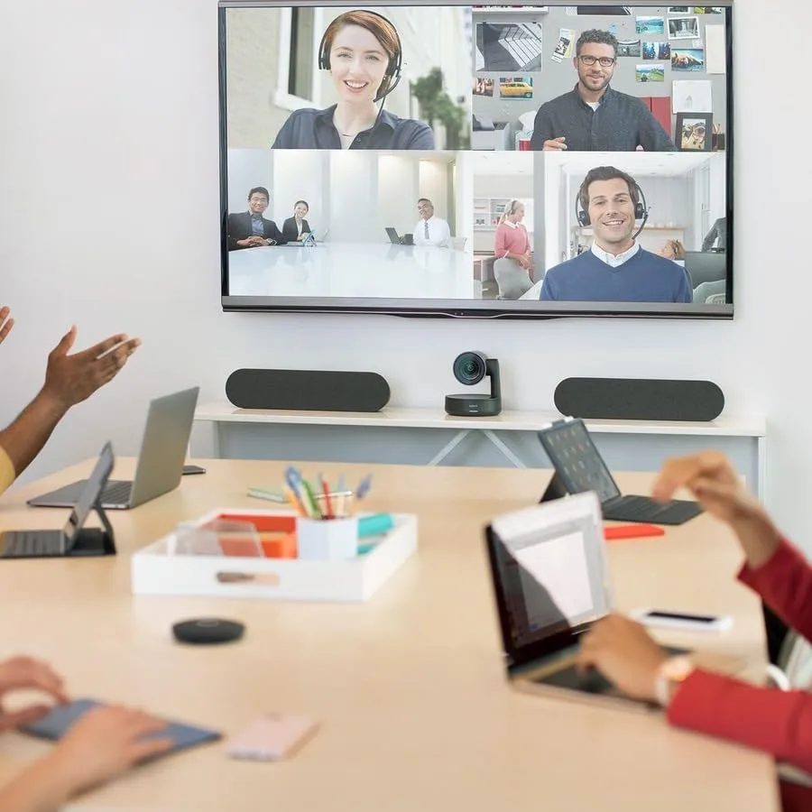 Logitech Rally Plus Video Conference System with White Mic Pods