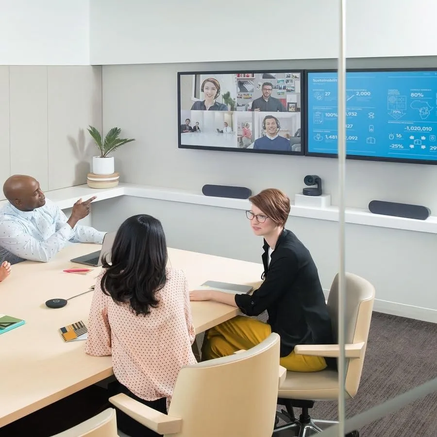 Logitech Rally Plus Video Conference System with White Mic Pods