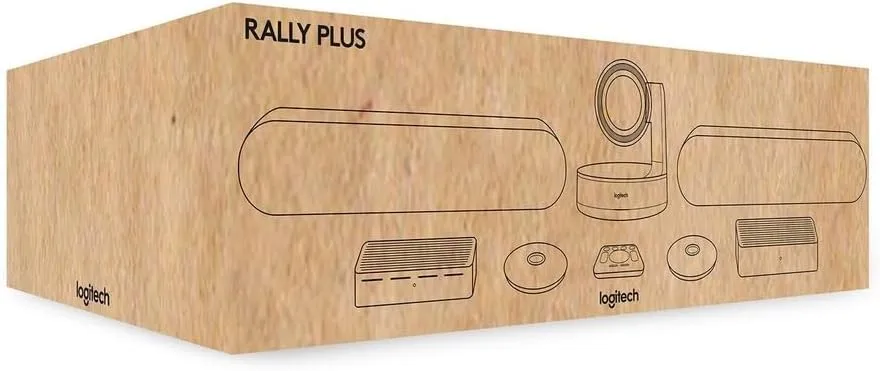 Logitech Rally Plus Video Conference System with White Mic Pods