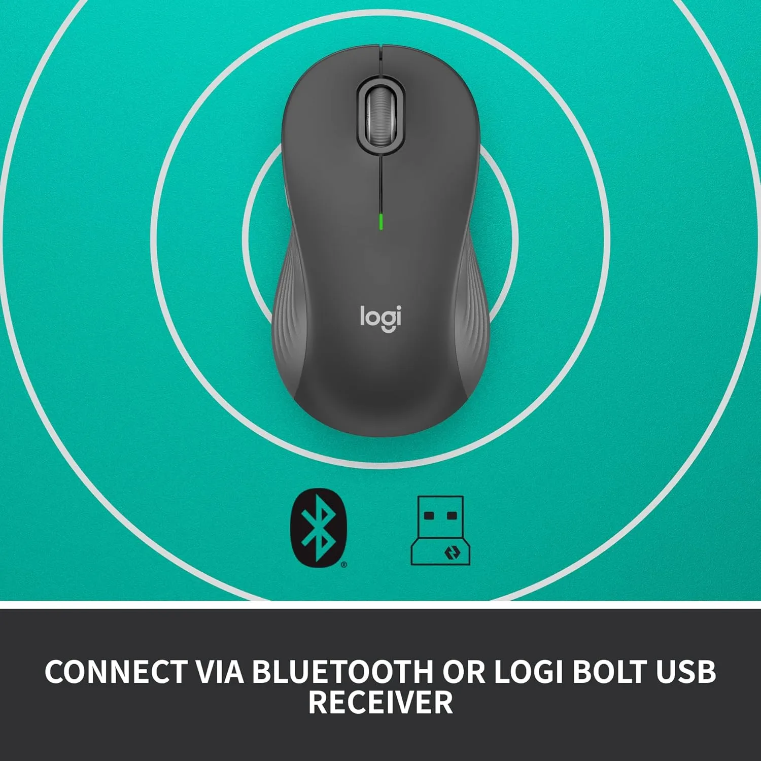 Logitech Signature M550 Wireless Mouse - Graphite, Bluetooth, 4000 dpi