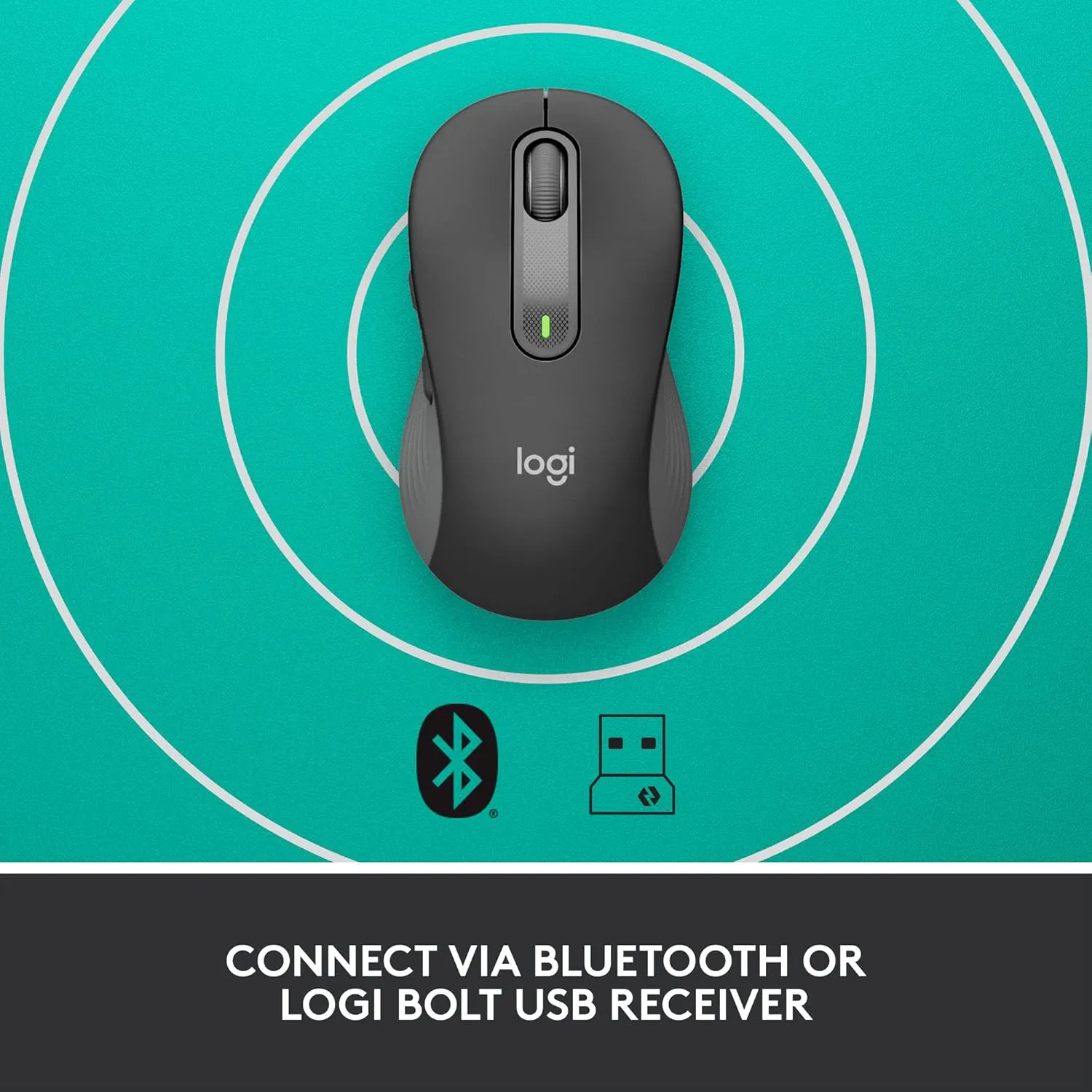 Logitech Signature M650 L for Business Wireless Mouse, for Large Sized Hands, Logi Bolt, Bluetooth, SmartWheel - Graphite