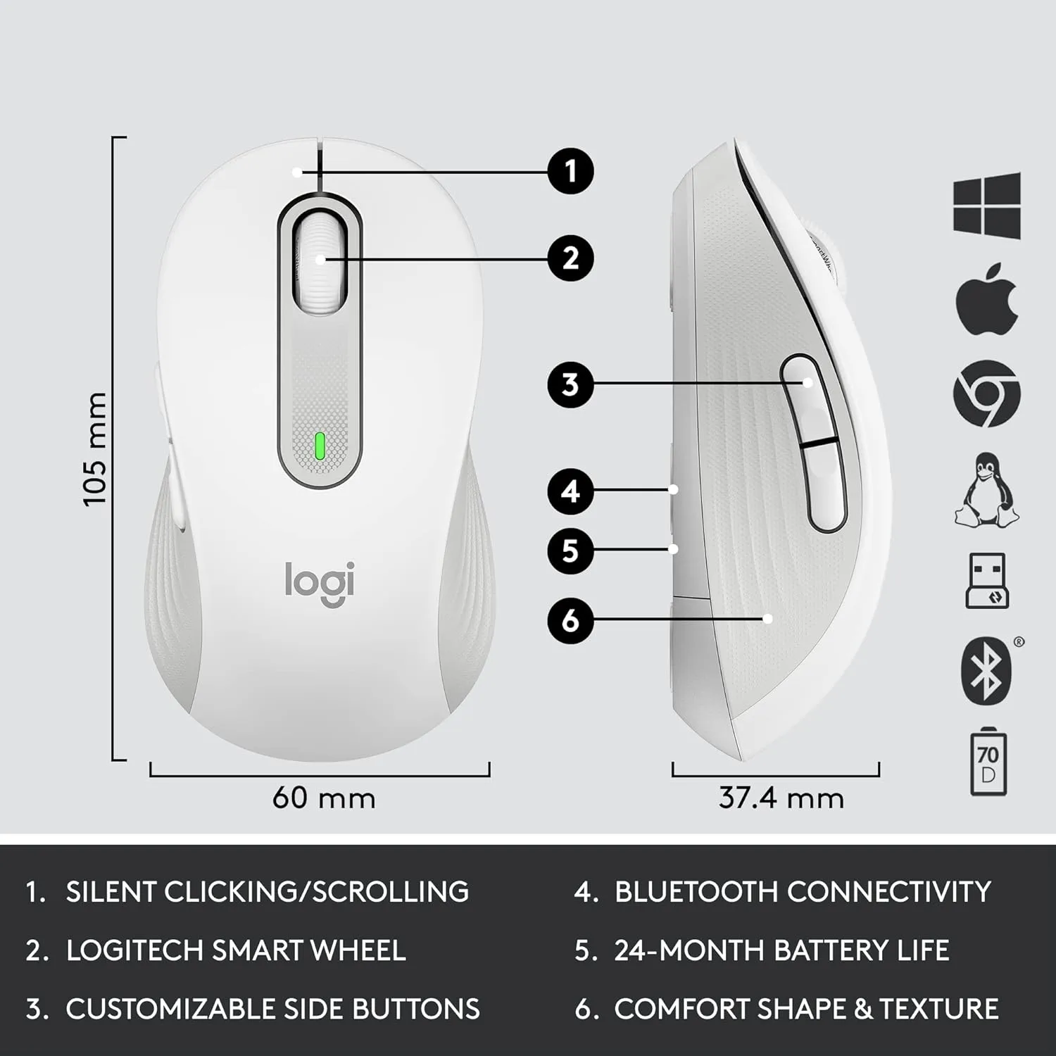 LOGITECH Signature MK650 Combo for Business - Wireless Keyboard and Mouse