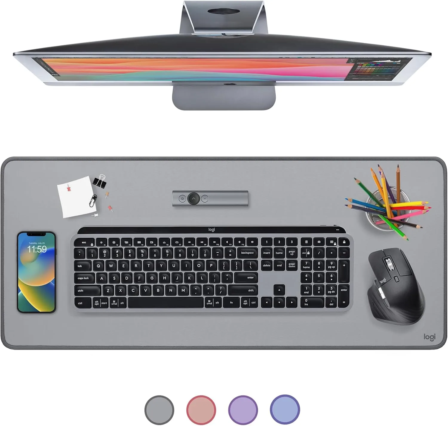Logitech Desk Mat - Studio Series, Extended Multifunctional Desk Pad