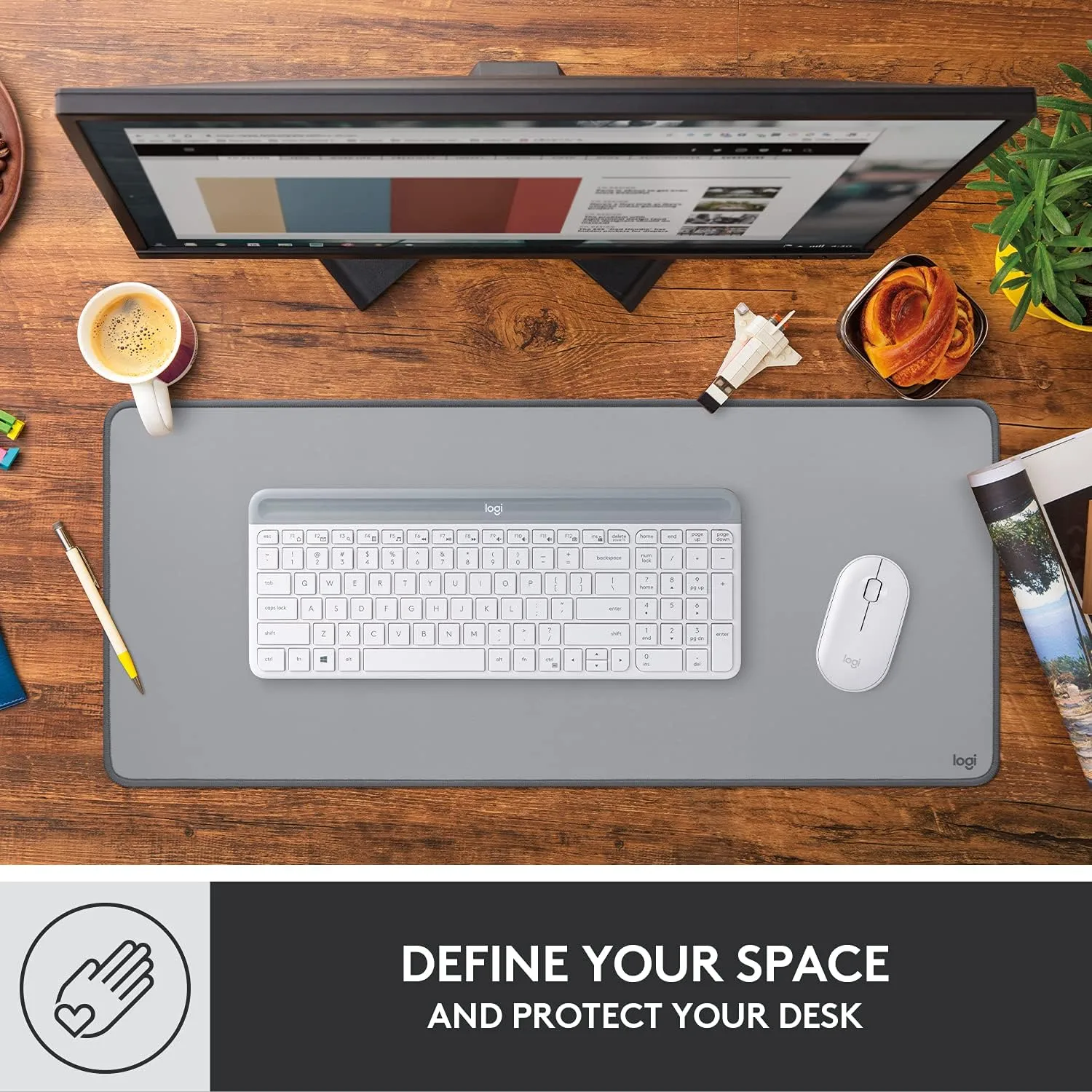 Logitech Desk Mat - Studio Series, Extended Multifunctional Desk Pad