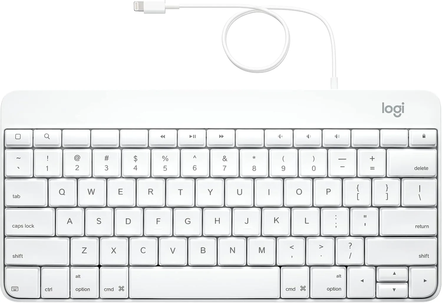 Logitech Wired Keyboard for iPad with Lightning Connector – White Lightning Connector Standard Packaging
