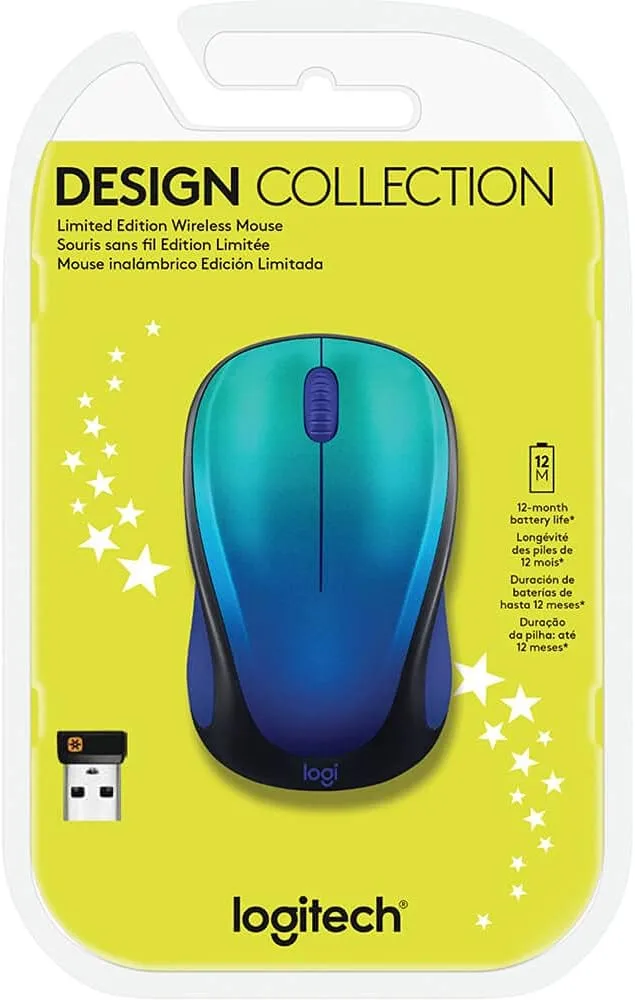 Logitech Design Collection Limited Edition Wireless Mouse - Aurora Blue