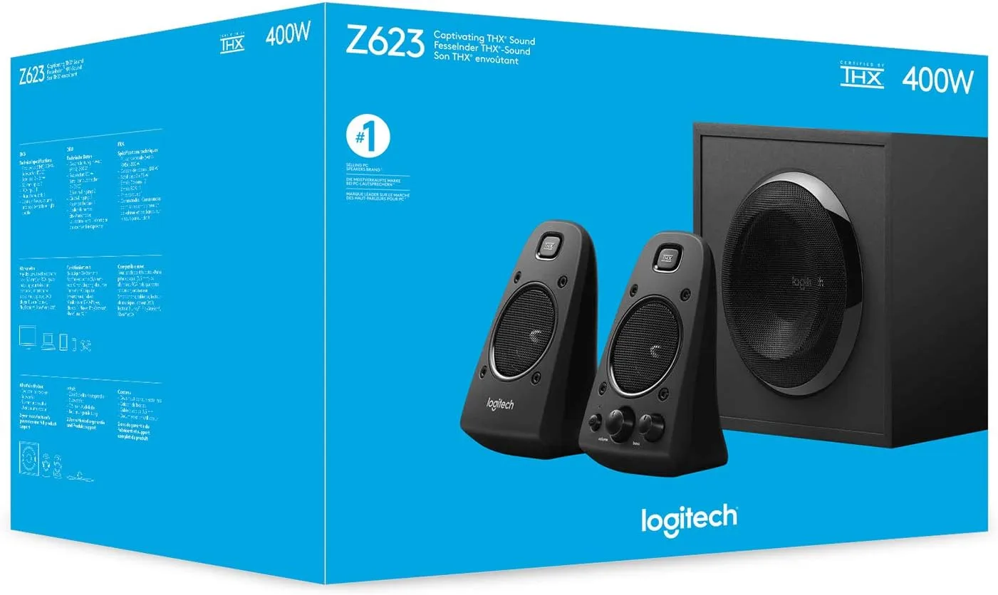 LOGITECH THX-certified 2.1 Speaker System - 400W Peak (200W RMS) - Black