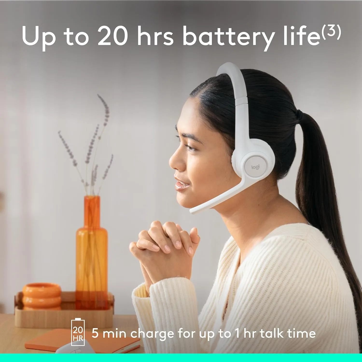 Logitech Zone 300 Wireless Bluetooth Headset with Noise-Canceling Microphone