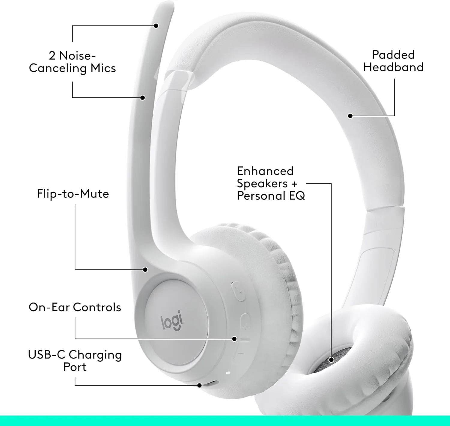 Logitech Zone 300 Wireless Bluetooth Headset with Noise-Canceling Microphone