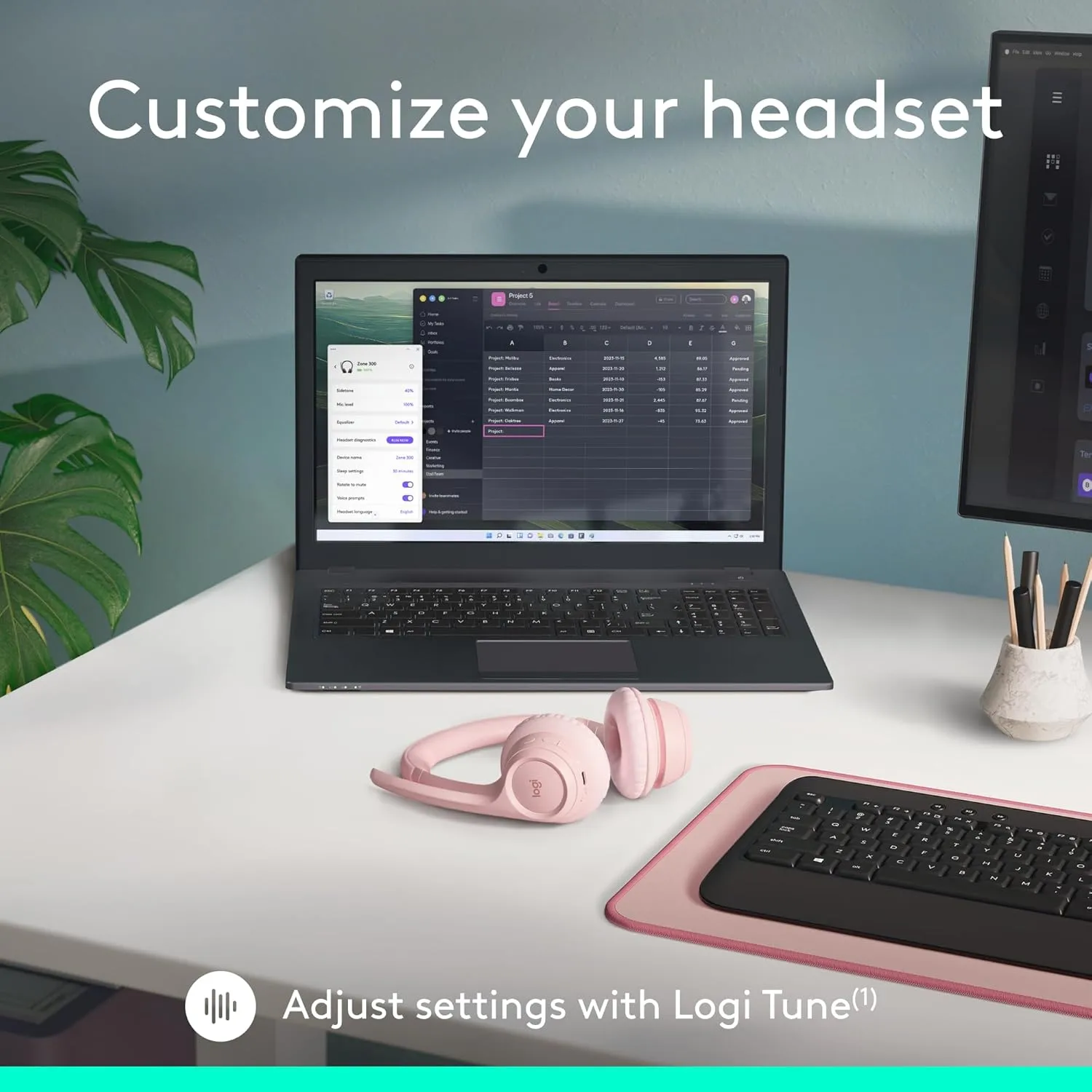 Logitech Zone 300 Wireless Bluetooth Headset with Noise-Canceling Microphone