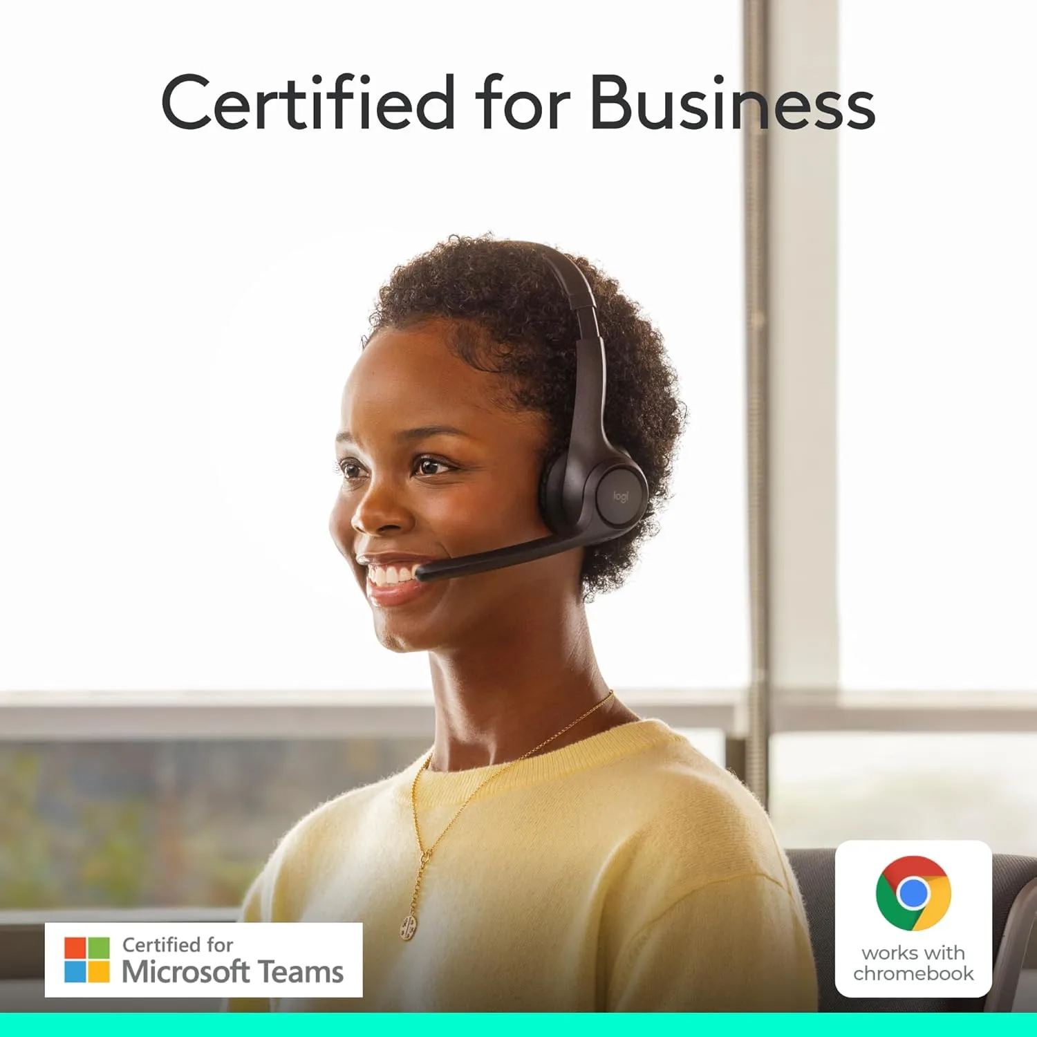 Logitech Zone 305 for Business, Wireless Bluetooth Headset with Microphone, for Microsoft Teams