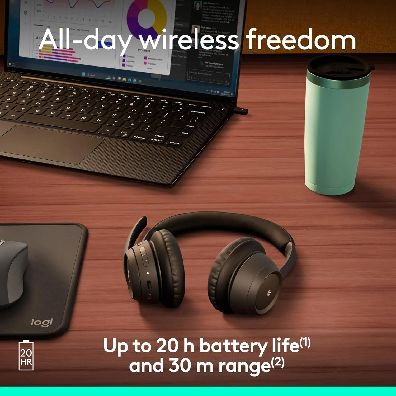 Logitech Zone 305 for Business, Wireless Bluetooth Headset with Microphone, for Microsoft Teams