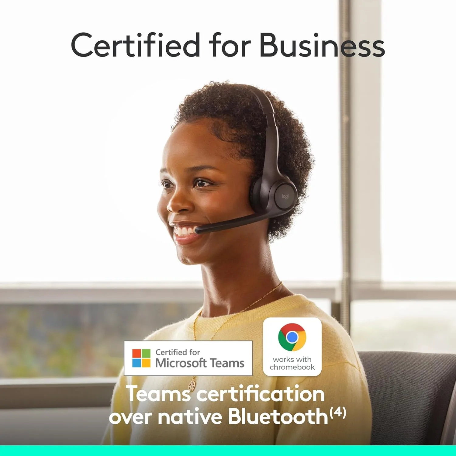 Logitech Zone 305 Wireless Bluetooth Headset for Business, Microsoft Teams Certified