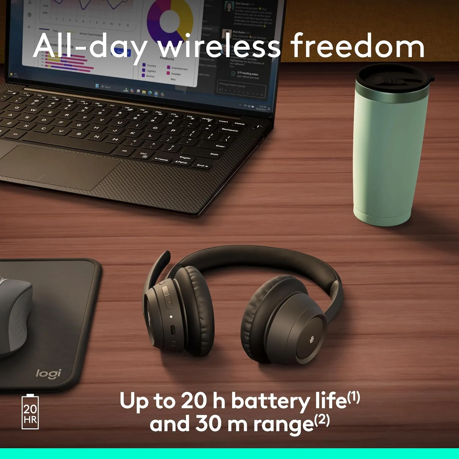 Logitech Zone 305 Wireless Bluetooth Headset for Business, Microsoft Teams Certified