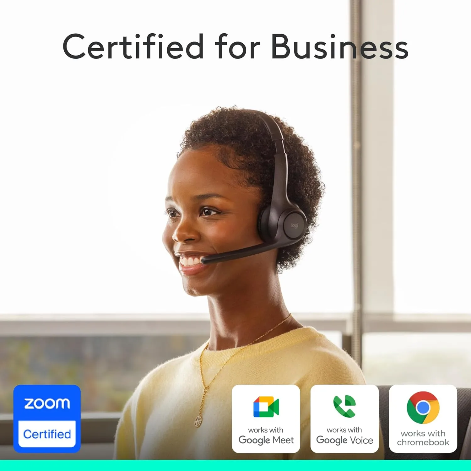 Logitech Zone 305 Wireless Bluetooth Headset for Business with Microphone