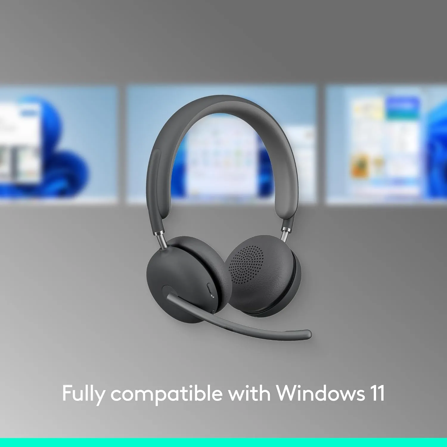 Logitech Zone 950 Premium Noise Canceling Headset with Hybrid ANC, Bluetooth, USB-C - Graphite