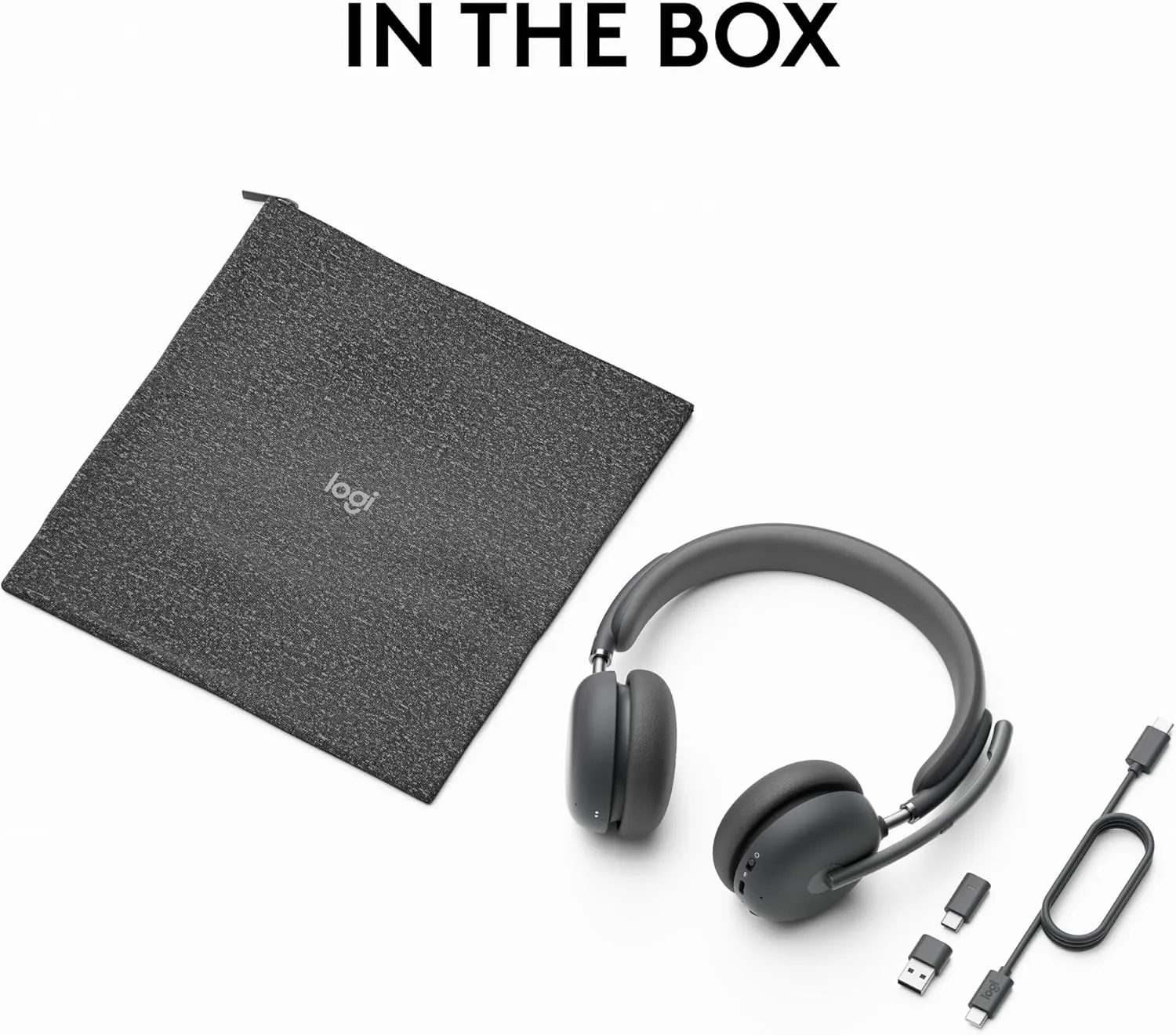 Logitech Zone 950 Premium Noise Canceling Headset with Hybrid ANC, Bluetooth, USB-C - Graphite