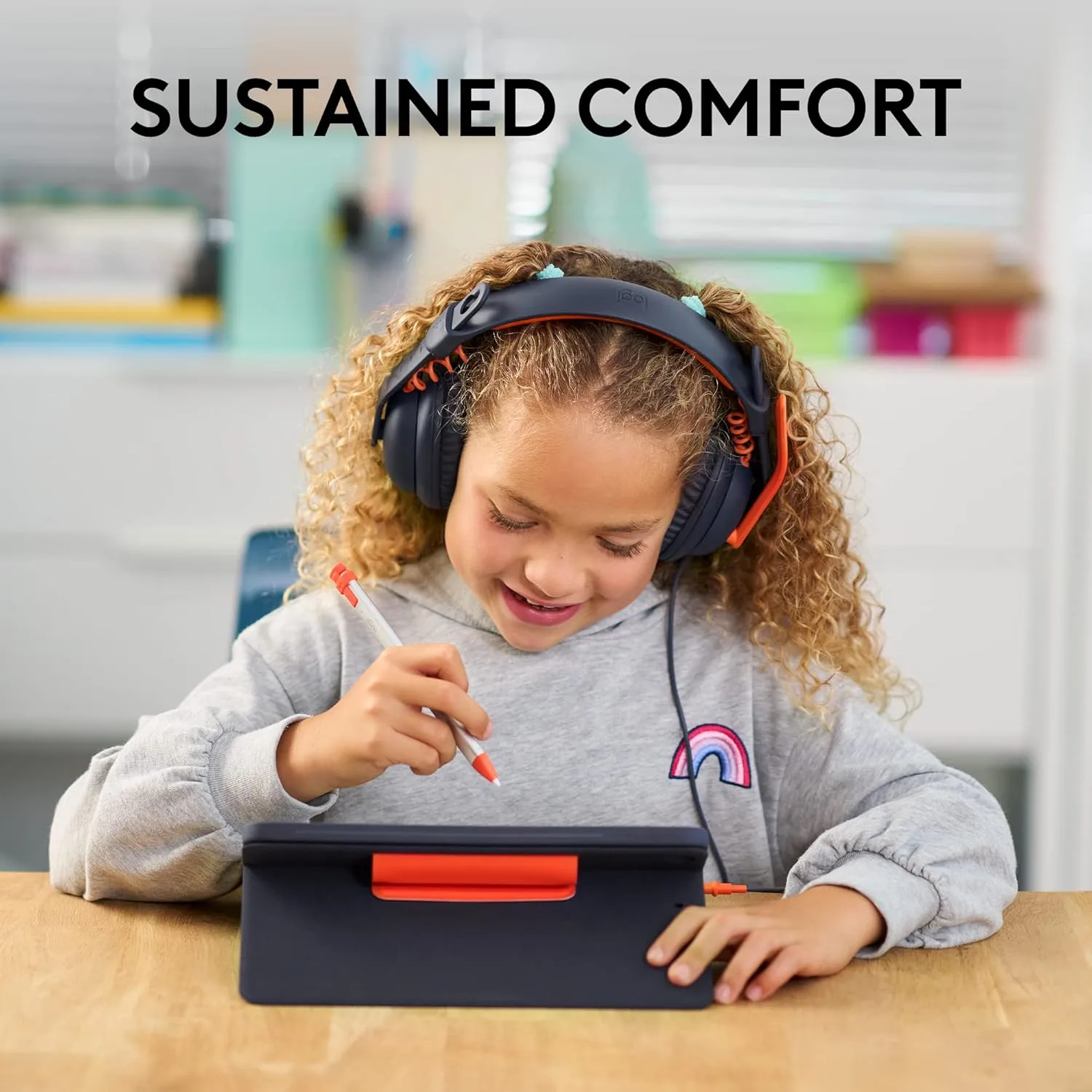 Logitech Zone Learn Wired Headset, USB-C & 3.5mm, Over-Ear for Learners