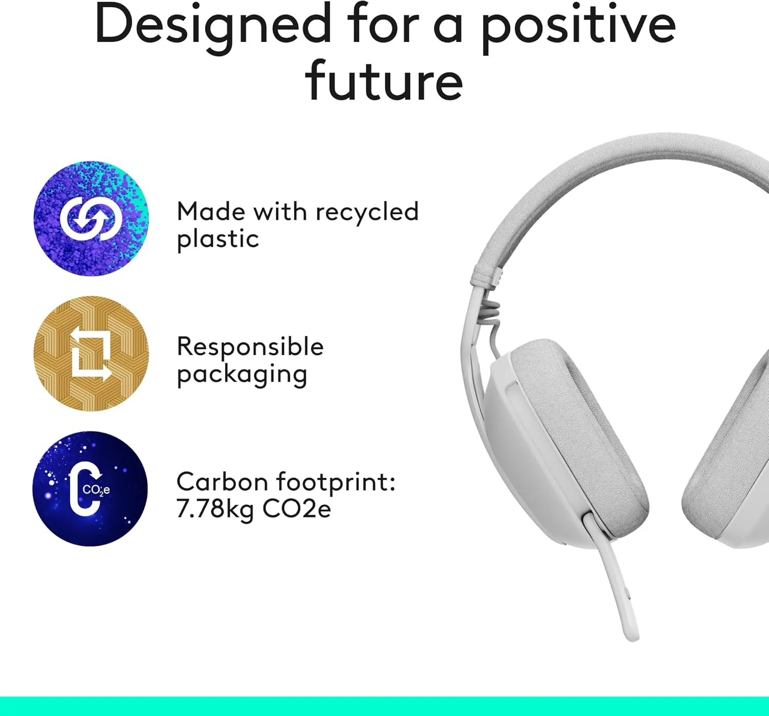 LOGITECH Zone Vibe 100 Wireless Over-Ear Headphones with Noise-Canceling Microphone