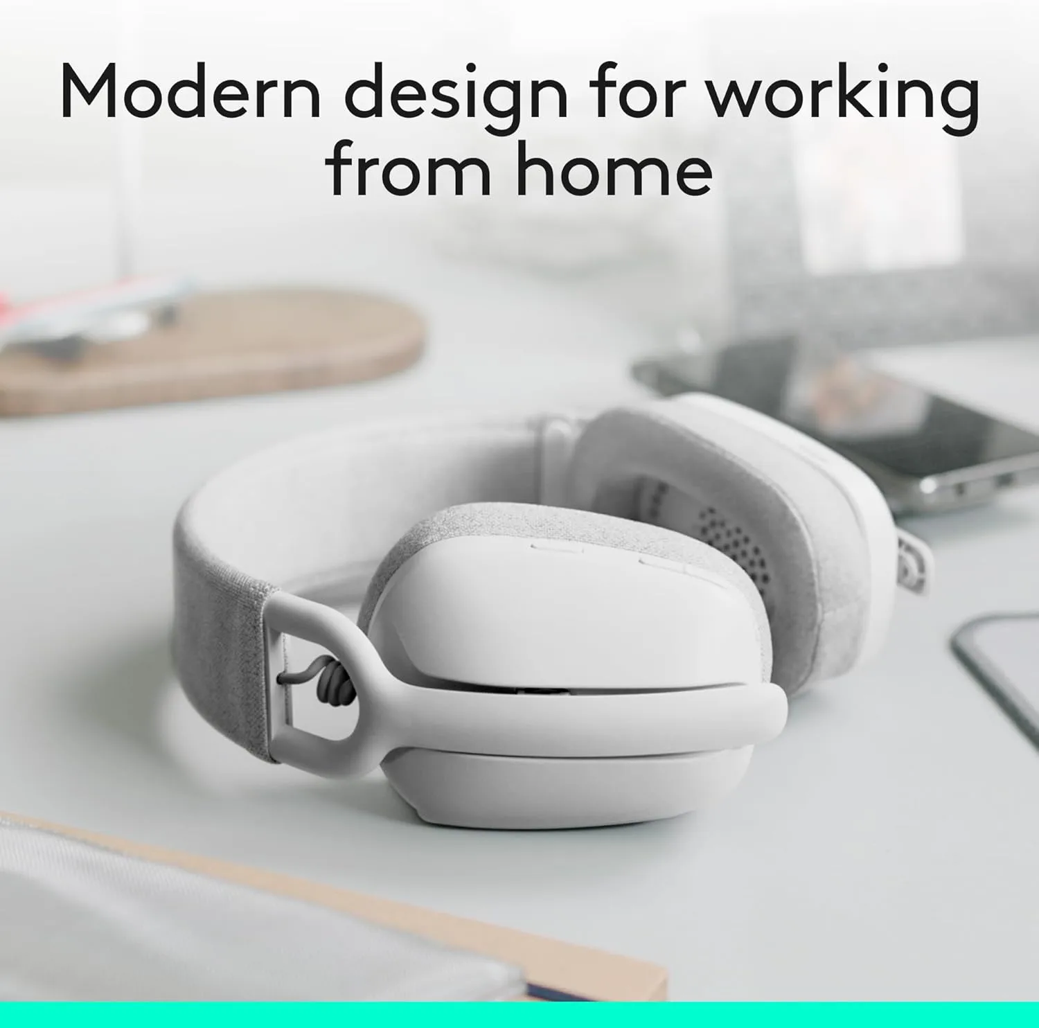 LOGITECH Zone Vibe 100 Wireless Over-Ear Headphones with Noise-Canceling Microphone