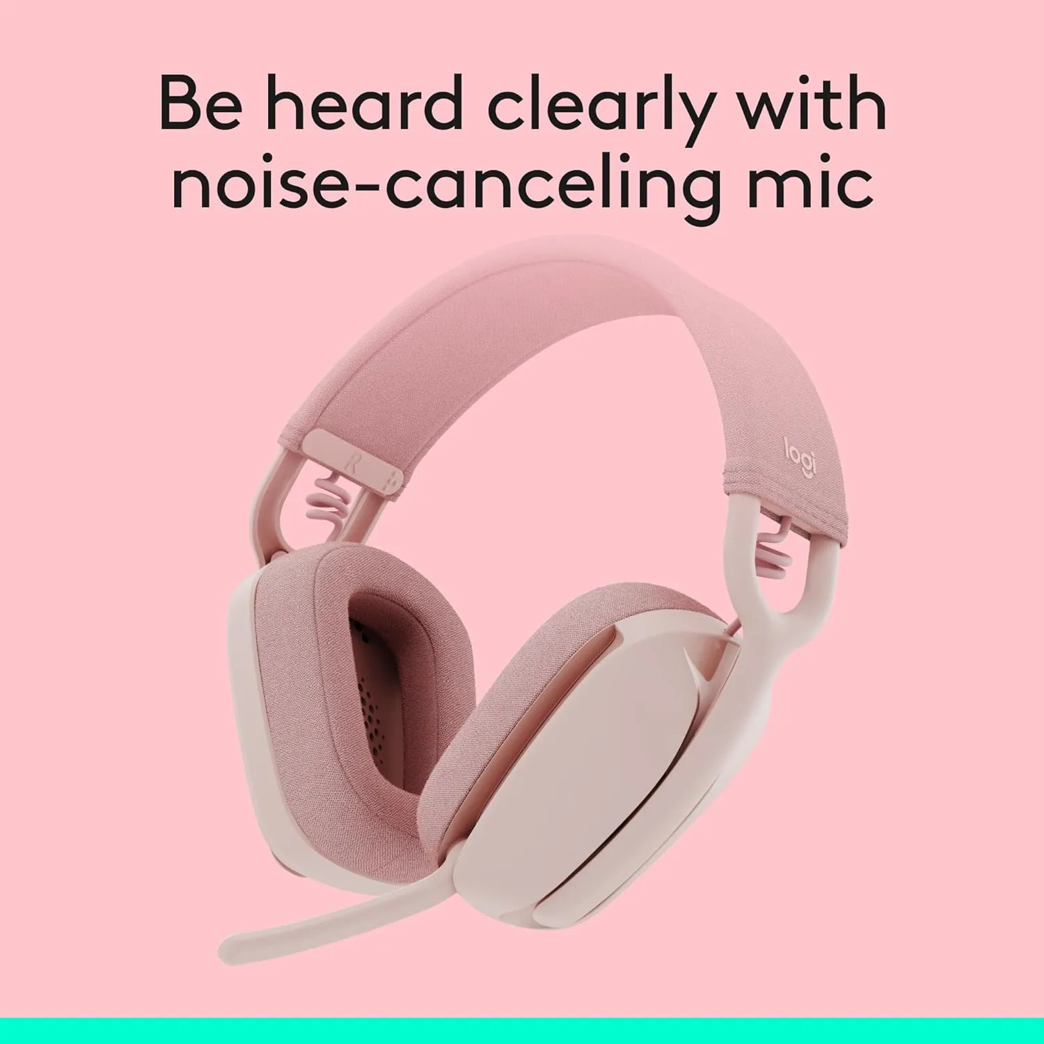 LOGITECH Zone Vibe 100 Wireless Over-Ear Headphones with Noise-Canceling Microphone