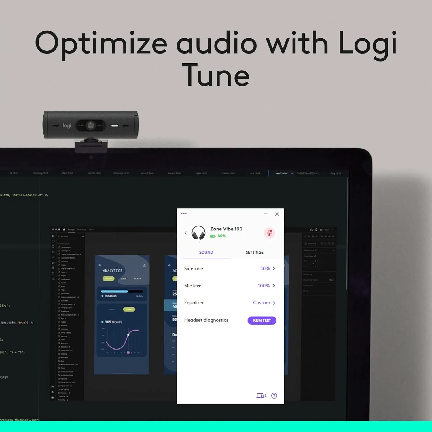 LOGITECH Zone Vibe 100 Wireless Over-Ear Headphones with Noise-Canceling Microphone