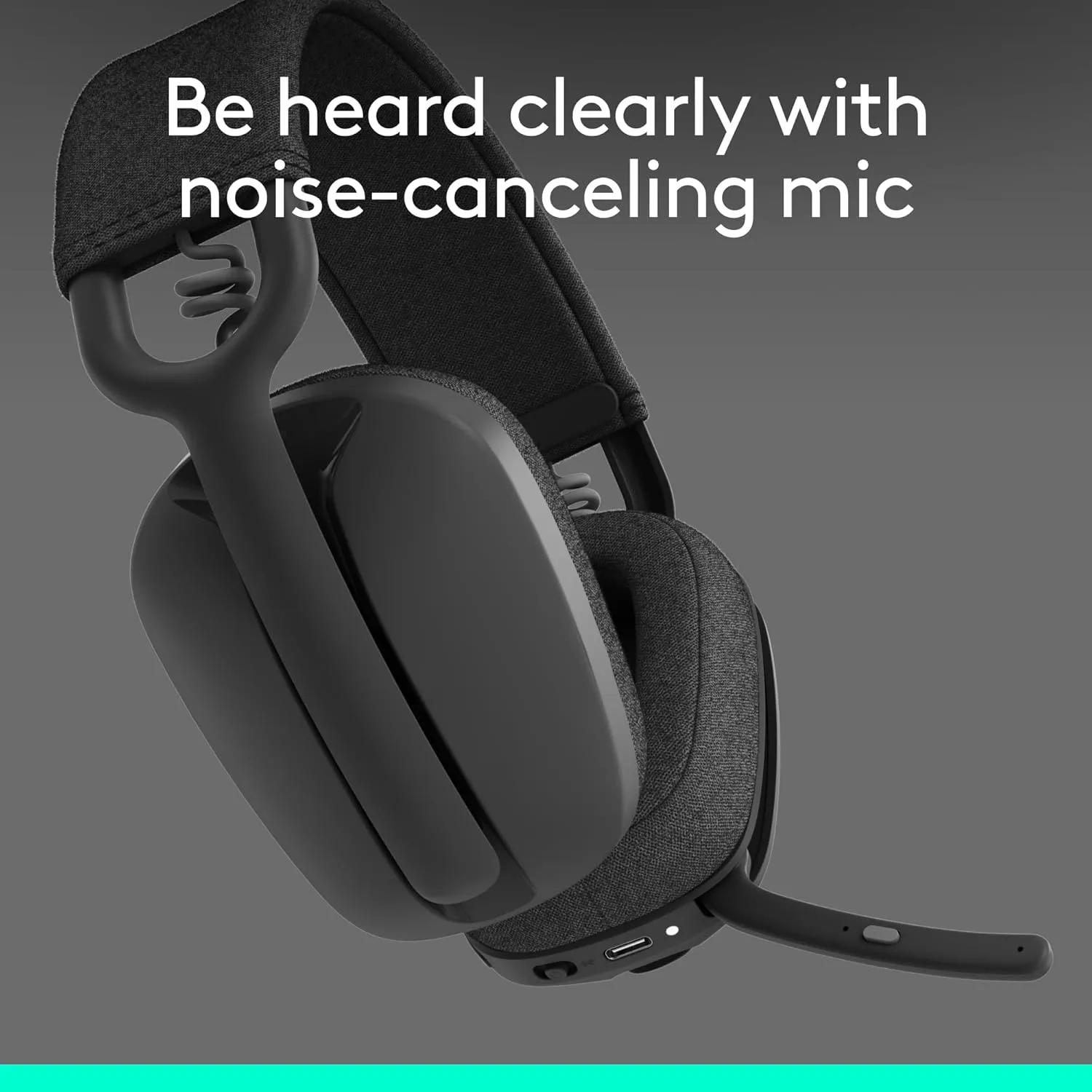LOGITECH Zone Vibe 100 Wireless Over-Ear Headphones with Noise-Canceling Microphone