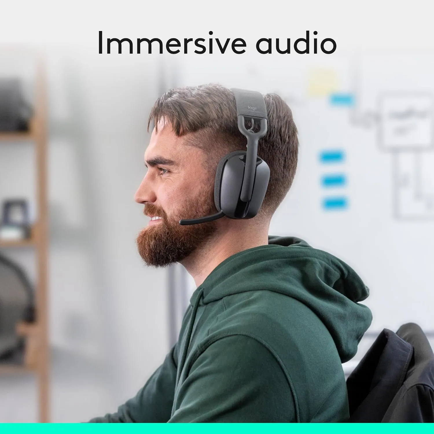 LOGITECH Zone Vibe 100 Wireless Over-Ear Headphones with Noise-Canceling Microphone