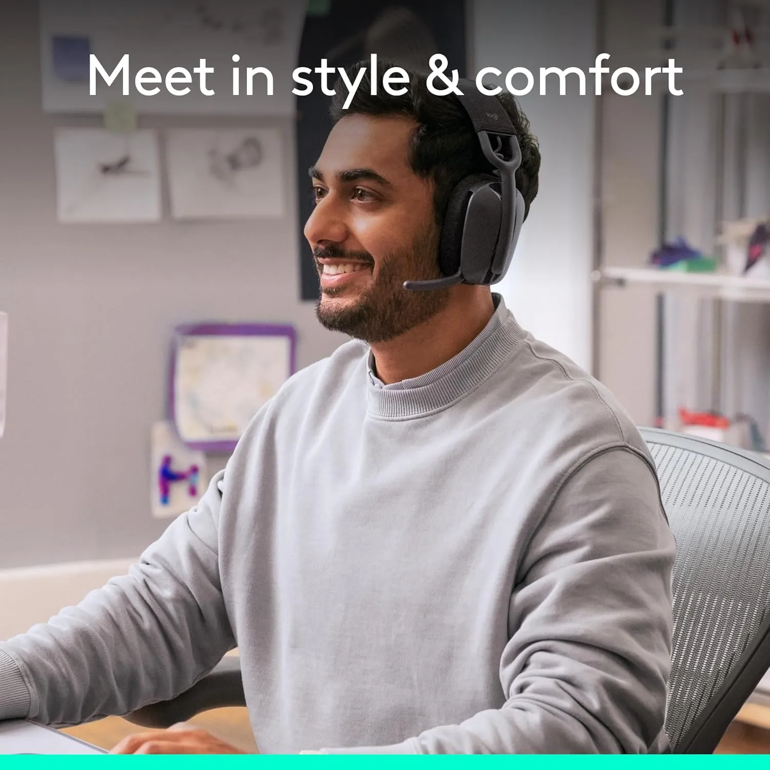 Logitech Zone Vibe Wireless Bluetooth Headset, Noise-Canceling - Graphite