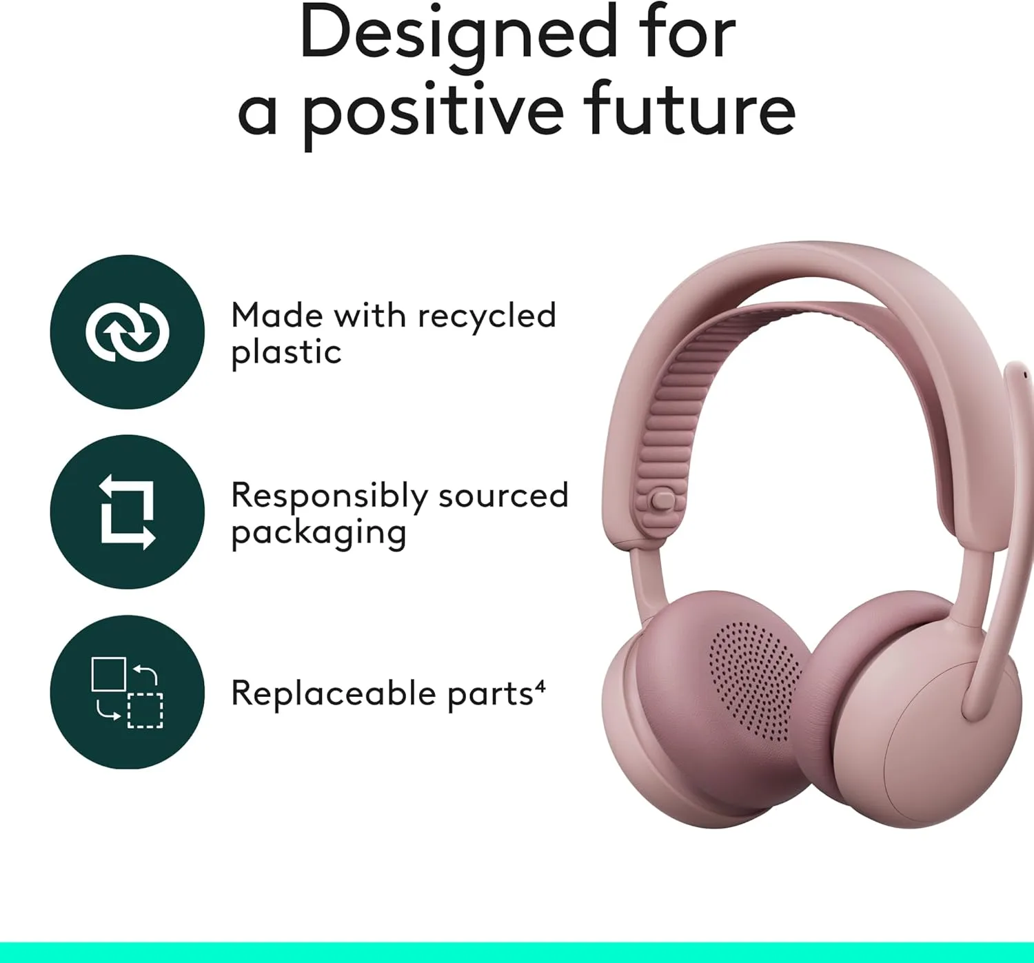 Logitech Zone Wireless 2 ES Noise-Canceling Wireless Headset - Rose