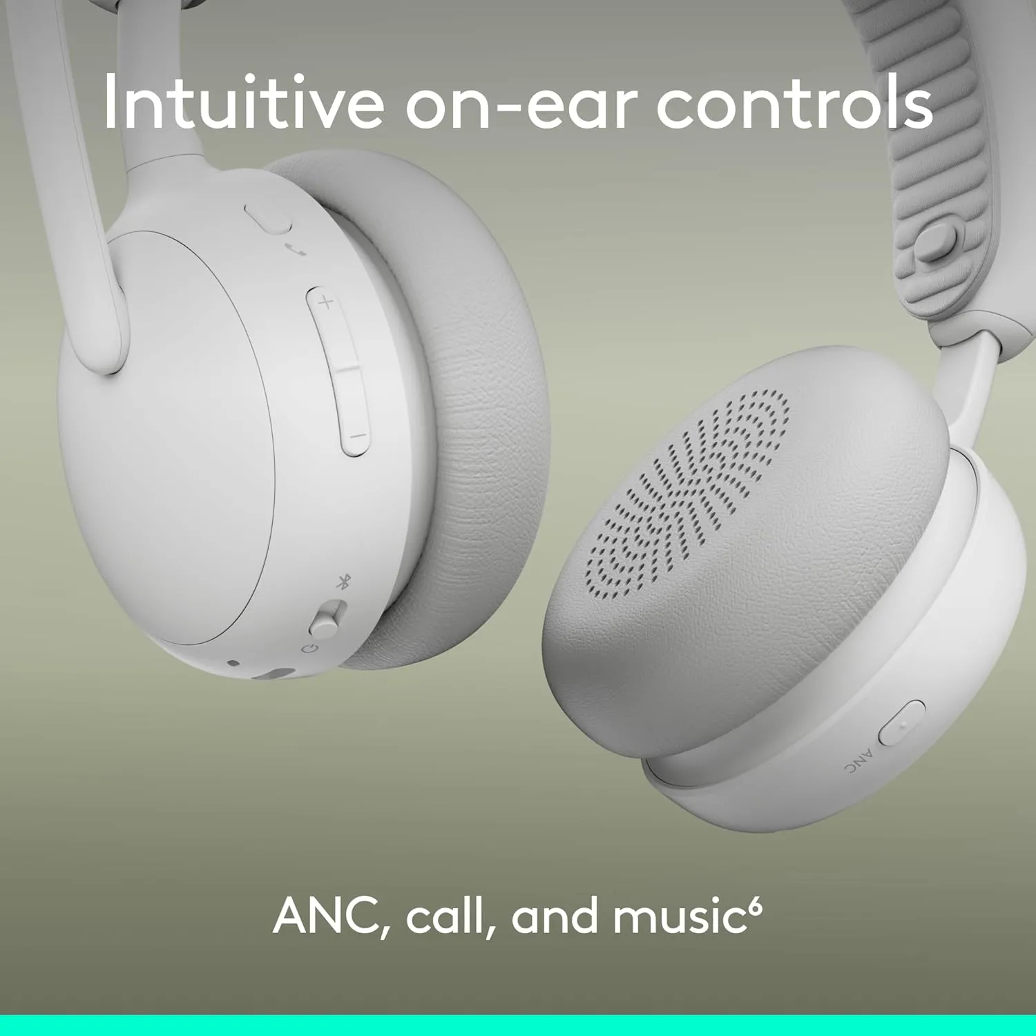 Logitech Zone Wireless 2 ES - Noise-Canceling Wireless Headset with Adaptive Hybrid ANC, Bluetooth - Off-White