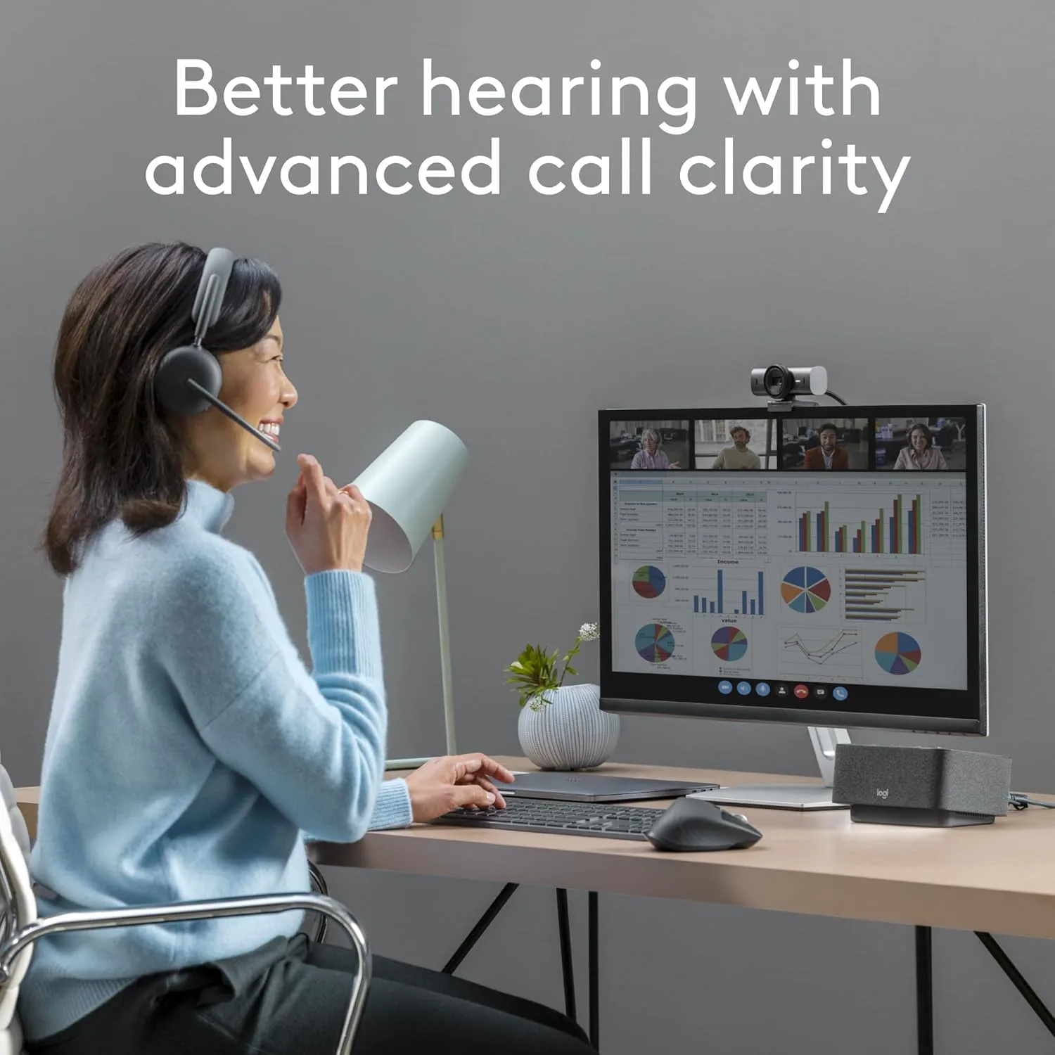 Logitech Zone Wireless 2 Premium Noise Canceling Headset - Teams, Graphite