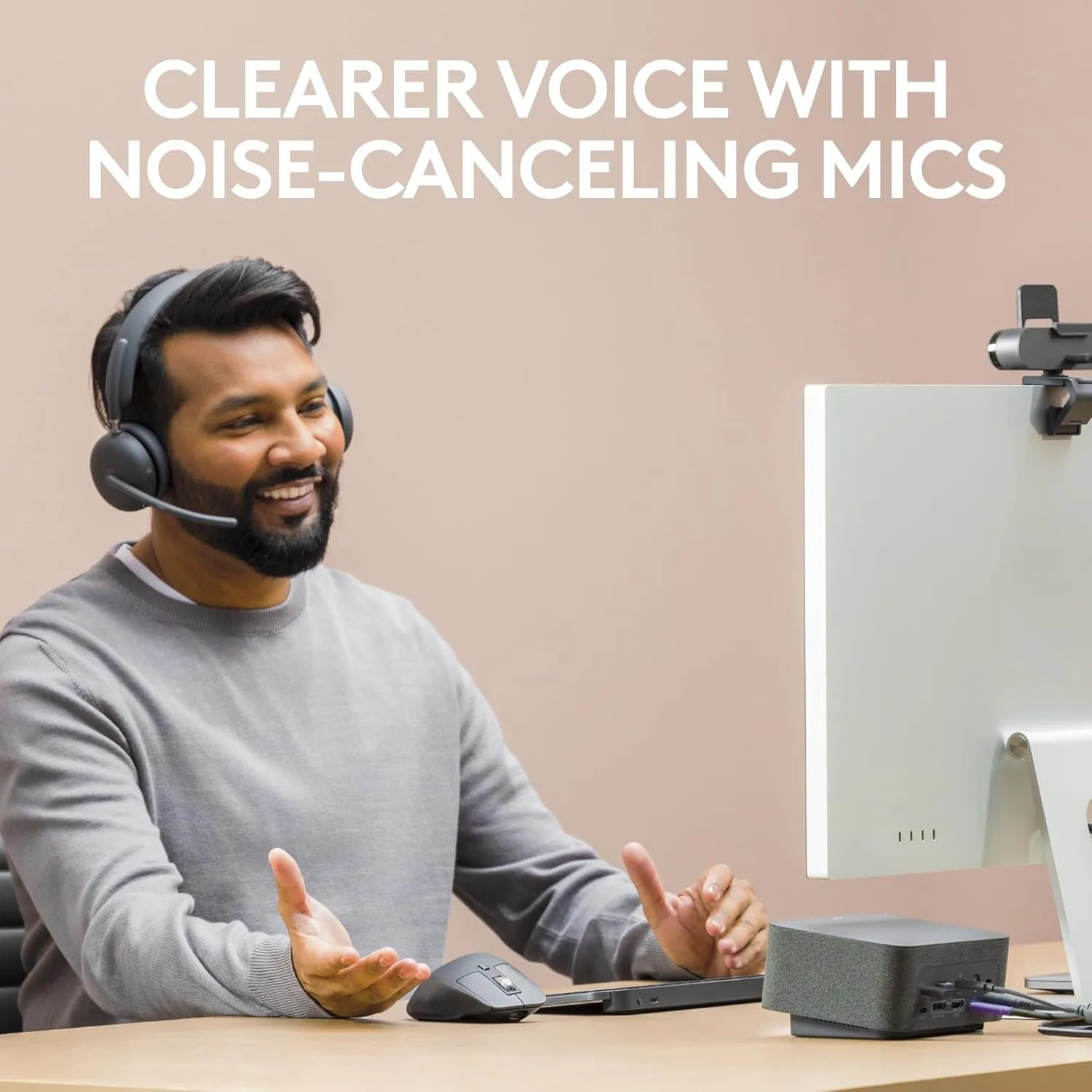 Logitech Zone Wireless 2 Premium Noise Canceling Headset with Hybrid ANC, Graphite