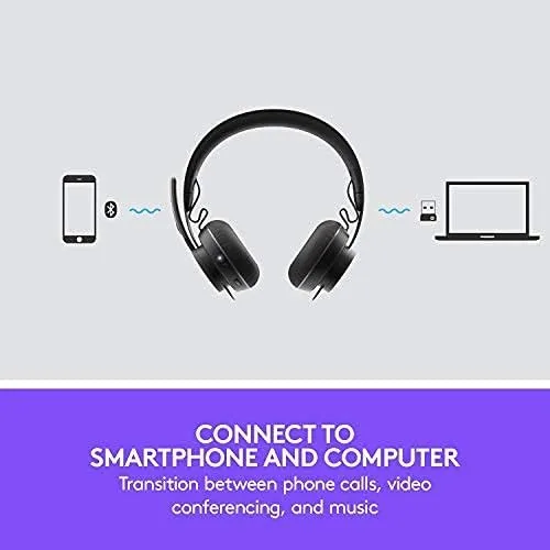 Logitech Zone Wireless Certified for Microsoft Teams Bluetooth Headset, Graphite