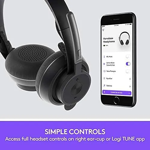 Logitech Zone Wireless Certified for Microsoft Teams Bluetooth Headset, Graphite