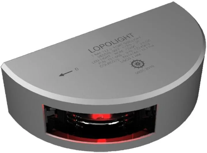 Lopolight Series 101-002 - Port Side Light - 1NM - Vertical Mount - Red - Silver Housing