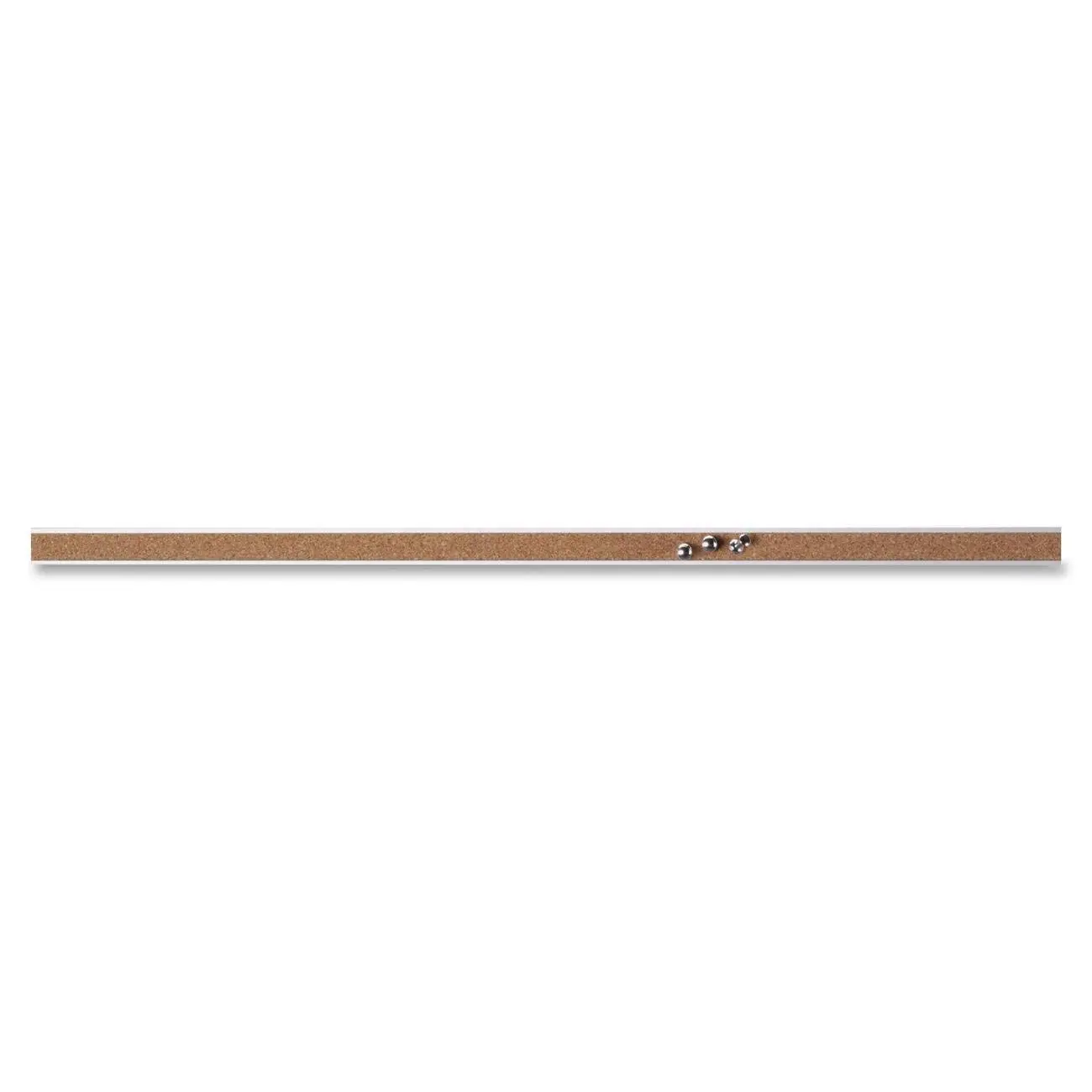 Lorell LLR49534 36in Cork Bulletin Bar, Silver Aluminum Frame