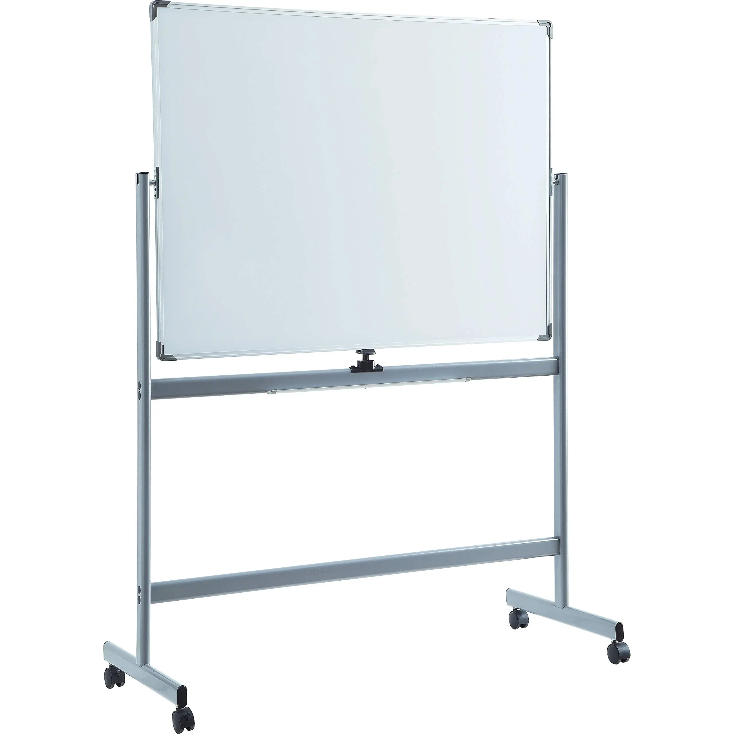 Lorell Magnetic Dry-Erase Whiteboard Easel, 36in x 48in, Aluminum Frame With Silver Finish