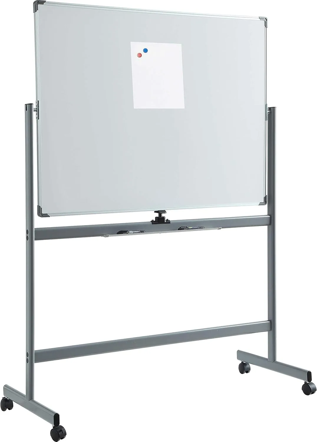 Lorell Magnetic Dry-Erase Whiteboard Easel, 36in x 48in, Aluminum Frame With Silver Finish