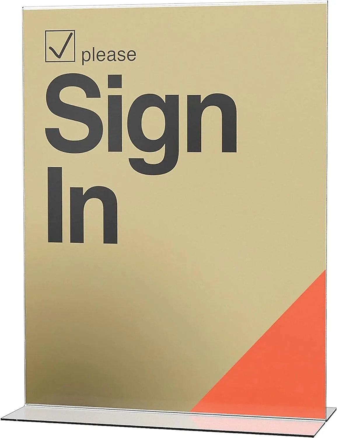 Lorell LLR49205 Double-Sided Acrylic Frame Stand-Up Sign Holder, 8.5 x 11 in