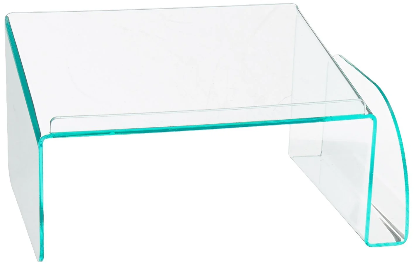 Lorell Acrylic Phone Stand, 11inW x 10inD x 5 1/2inH, Clear/Green Edge